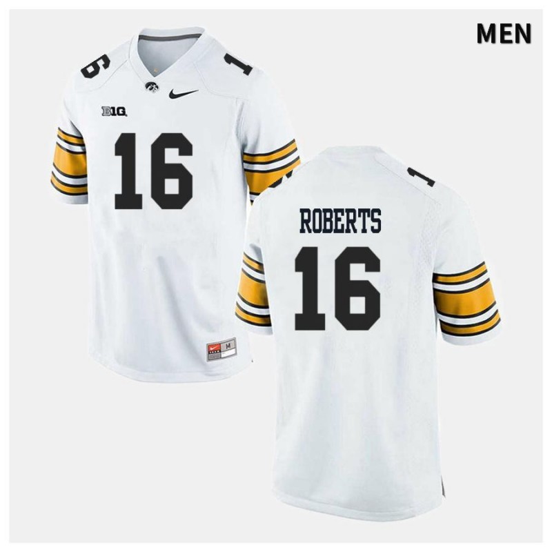 Men's Iowa Hawkeyes NCAA #16 Terry Roberts White Authentic Nike Alumni Stitched College Football Jersey TJ34Y17GB